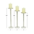 thumbnail image 3 of DecMode 13", 15", 17"H Modern Candlestick, Silver, 3 - Pieces, 3 of 7
