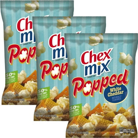 Chex Mix Popped White Cheddar Snack Mix, 7.5 oz (Pack of 3)