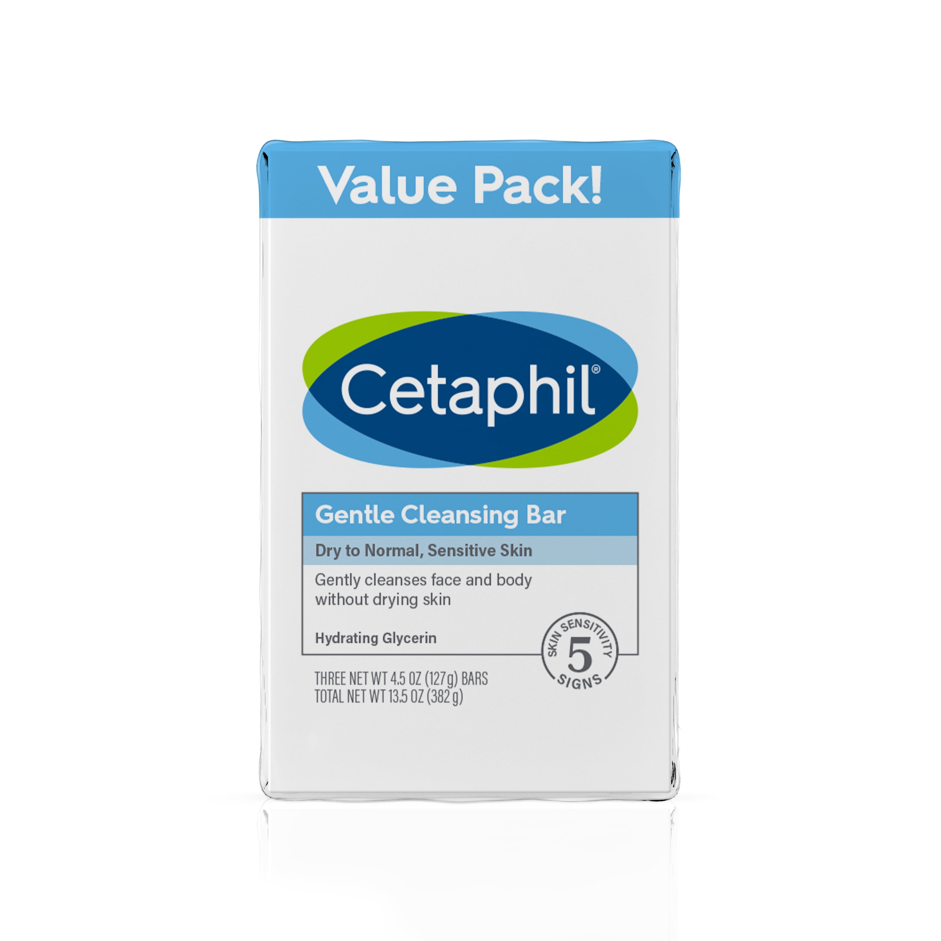 Cetaphil Cleansing Bar | 4.5 oz Bar | Pack of 3 | Nourishing Cleansing Bar For Dry, Sensitive Skin
