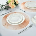 thumbnail image 6 of Round Placemats Set of 1 Heat Resistant Washable Kitchen Table Decorations 15.4in Light Orange Marble Crack, 6 of 7