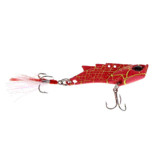 Señuelo de pesca VIB de Metal Sharpla cucharas duras cebo rojo
