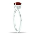 thumbnail image 2 of SZUL Women's Solitaire Garnet Wave Ring in 10K White Gold, 2 of 5