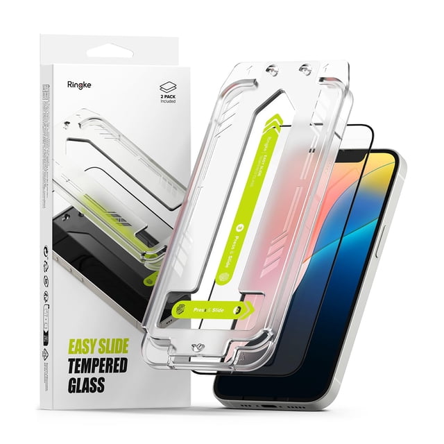 Protector de pantalla Ringke Easy Slide de vidrio templado, paquete de 2