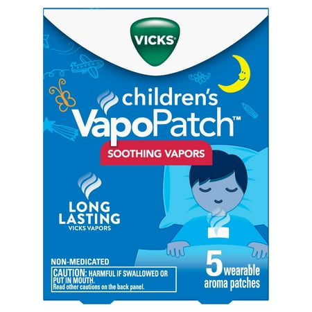 Vicks Children's VapoPatch, Non-Medicated Wearable Aroma Patch, Soothing Vicks Vapors, Ages 6+, 5 ct
