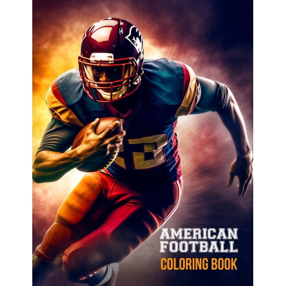 American Football Coloring Book: Exquisite Illustrations of NFL players and Team Emblems for Adults, teens and kids, (Paperback)