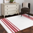 thumbnail image 4 of Rectangle Rug 3x5Ft Farmhouse Red Stripes Soft Indoor Throw Rugs Carpets for Living Dining Bedroom Kids Room Non-Slip Playroom Crawl Rug Floor Mats White, 4 of 9