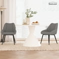 thumbnail image 2 of Modern Fabric Dining Chairs Set of 2, Upholstered Chairs with Backrest for Kitchen, Grey, 2 of 7
