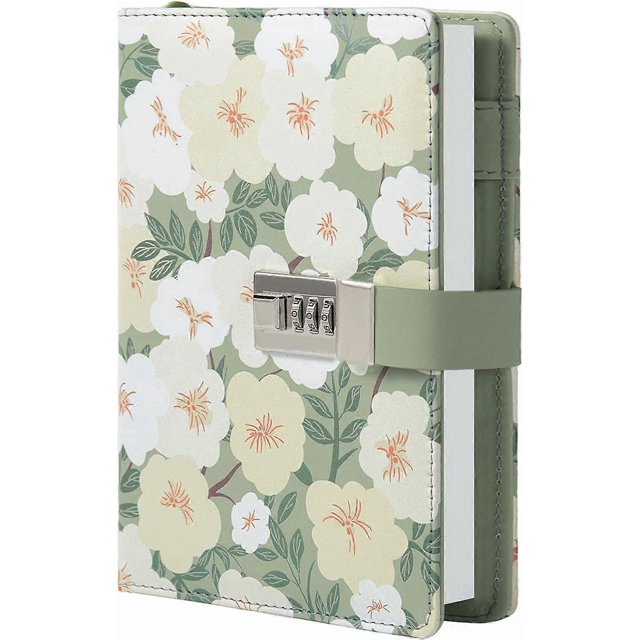 Diary with Lock, Flower and Butterfly Journal, Refillable PU Leather Diary with Lock and Key for Women Girls, B6 Secret Personal Daily Journal, Vintag