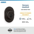 thumbnail image 3 of Schlage B60RMN716 Deadbolt with Remsen Trim Keyed 1 Side, Highest Residential Security, Aged Bronze, 3 of 7