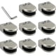 thumbnail image 1 of Glass Clamp 8 Pcs 6-8mm 304 Stainless Steel Glass Clip Clamp Support Flat Back Chromig Finish For Balustrade, 1 of 5