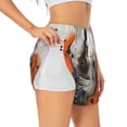 thumbnail image 3 of Lsque Polka Dot Rhino Welcome Printed Women's Running Shorts with Liner Pockets,Elastic Quick Dry Workout Athletic Gym Yoga Shorts,Womens High Waist Shorts-Small, 3 of 9