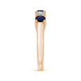 thumbnail image 5 of ANGARA Natural Half Eternity Five Stone Sapphire and Diamond Wedding Band in 14K Rose Gold for Women (Size-3.8mm) | September Birthstone, Anniversary, Jewelry Gift for Women | Natural Sapphire Ring, 5 of 11