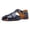 Blue, variant on Closed Toe Gladiator Sandals for Men 2026 Fashion Casual Openwork Leather Buckles Ankle Strap Low Heels Fisherman Dress Shoes Summer White Size 9