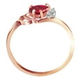 thumbnail image 2 of Galaxy Gold 14k Solid Rose Gold Angel's Heart - Heart Shaped 1.02 ct Ruby & Diamond Ring (8.5), 2 of 2