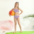 thumbnail image 3 of GYRATEDREAM Girls Swimsuits 2 Piece Bikini Set Spaghetti Strap High Waisted Bathing Suit Girls' Swimwear with Chest Pad, 3 of 9