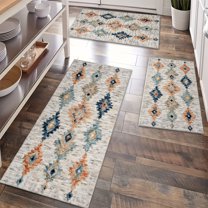 Kitchen Rugs Sets of 3 Non Slip Washable Kitchen Mats for Floor, Waterproof Kitchen Runner Rug, Floor Mat Carpet for Entryway, Laundry, Sink, Hallway, Bathroom