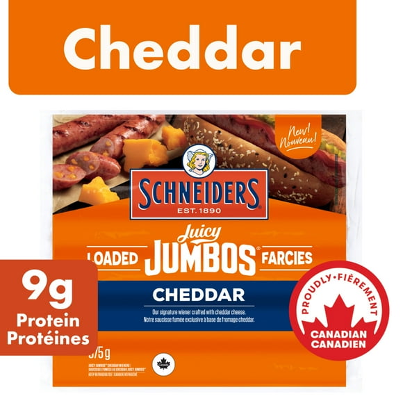 Schneiders Saucisses à hot-dog farcies au cheddar Juicy JumbosMD 375 g