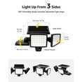 thumbnail image 4 of Lepro 2-Packs Solar Flood Lights for Outside, 6500K Outdoor Motion Activated Security Lights , IP65 Waterproof , 3 Adjustable Heads 270° Wide Lighting Angle for Front Door, Backyard, Patio, Garden, 4 of 9