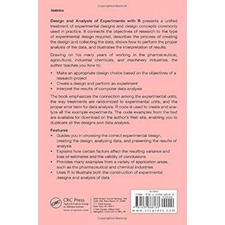 Chapman & Hall/CRC Texts in Statistical Science: Design and