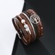 thumbnail image 4 of Pulsera de hebilla magnética tejida a mano con perla de árbol de la vida Vintage multicapa de joyería de cuero bohemio--SZ00096-5 oso de fresa Electrónica, 4 of 7