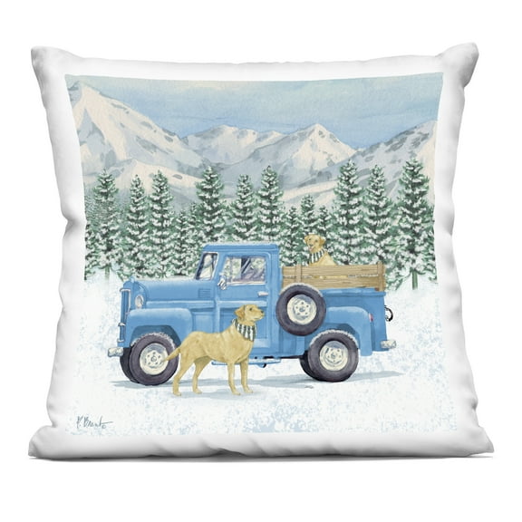 Stupell Industries Winter Pups & Truck Decorative Printed Throw Pillow, design by Paul Brent