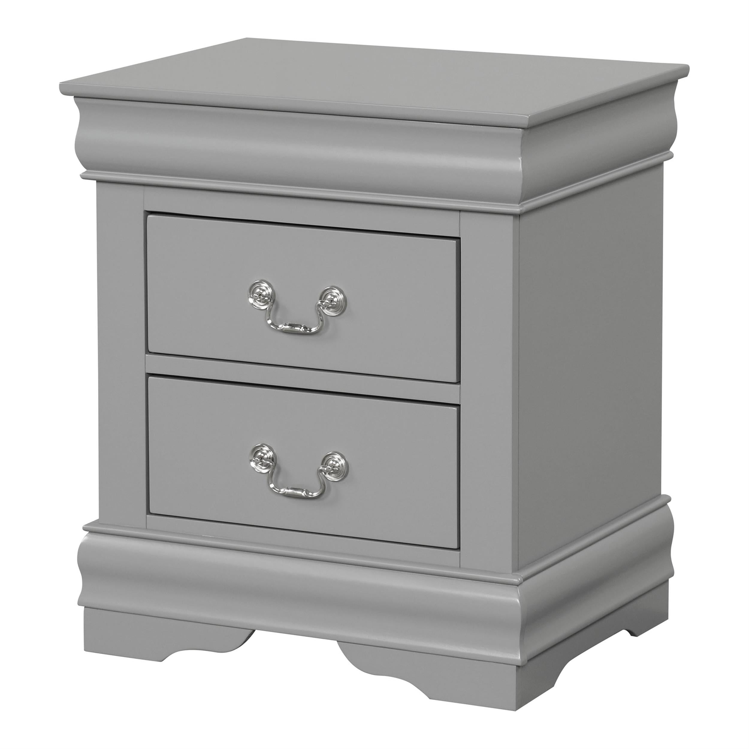 Furniture of America Toni Wood 2-Drawer Nightstand in Gray (Set of 2)