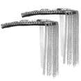 thumbnail image 3 of a refined and professional product description based on your input:\n\n \n\n**2pcs Silver Tassel Chain Epaulettes – Metal Shoulder Badges for Ceremony, 3 of 4