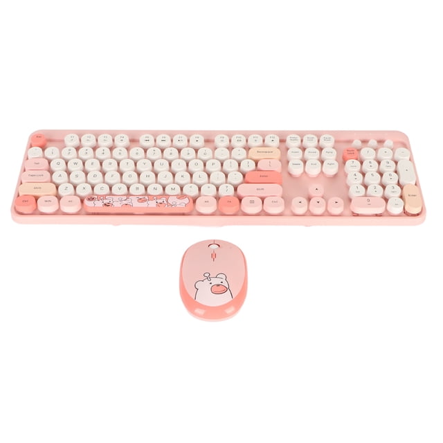 Gaming Keyboard, 104 Keys Battery Powered 1600 DPI Cordless Computer Keyboard and Mouse Combo, Auto Sleep Gaming Keyboard and Mouse Set for for OS X