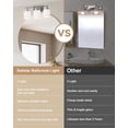 thumbnail image 3 of Hansang 3-Light Bathroom Vanity Light, Brushed Nickel Fixture with Glass Shades, Modern Anti-Rust Design for Small Spaces, Bulbs Not Included, 3 of 7