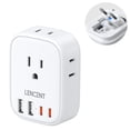 thumbnail image 1 of European Travel Plug Adapter, LENCENT International Type-C Foldable Power Plug with 4 Outlets, USB, 1 of 8