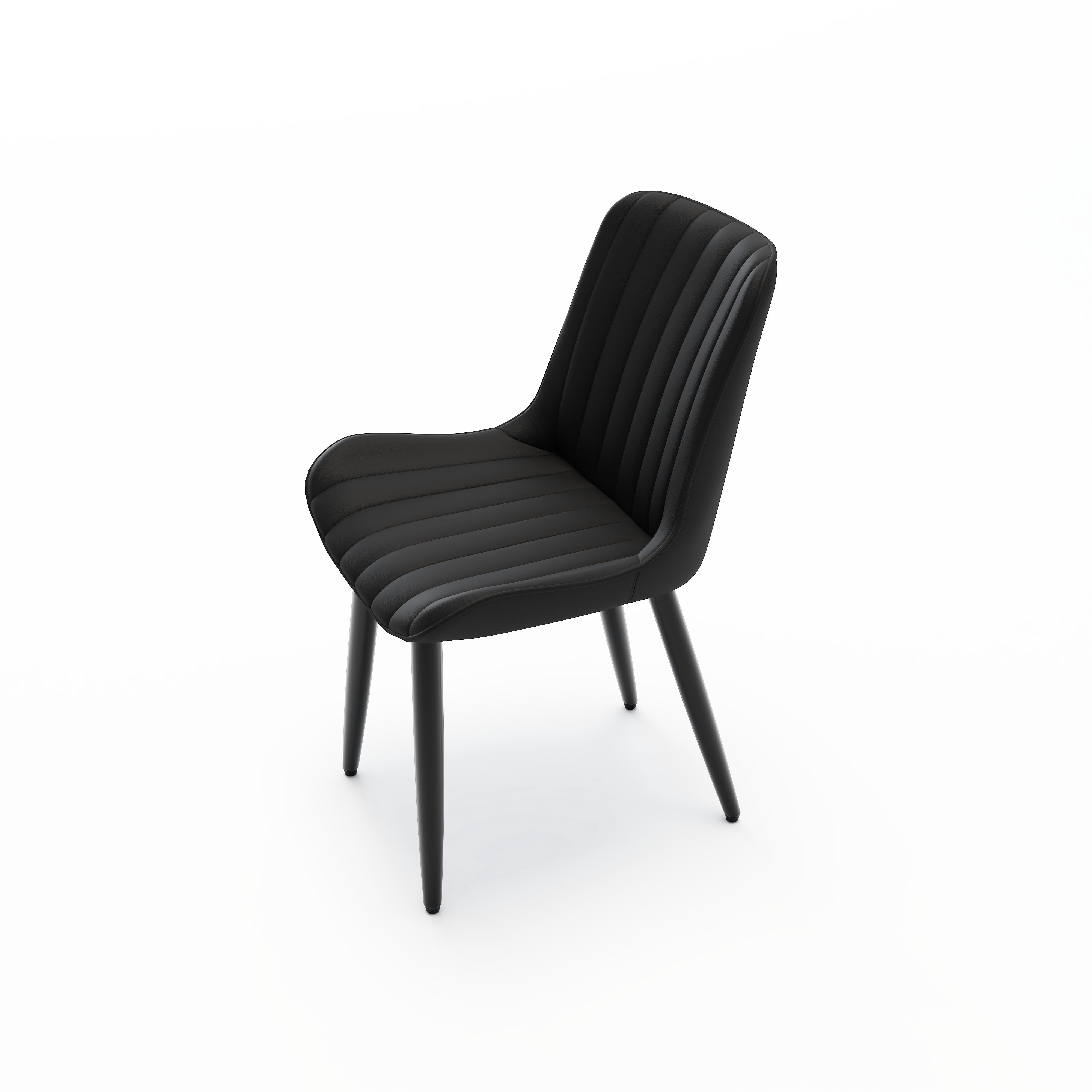 Alvantor Dining Chairs Set of 2 Upholstered Side Chairs with Padded Seats & Metal Legs for Kitchen Living Room Black