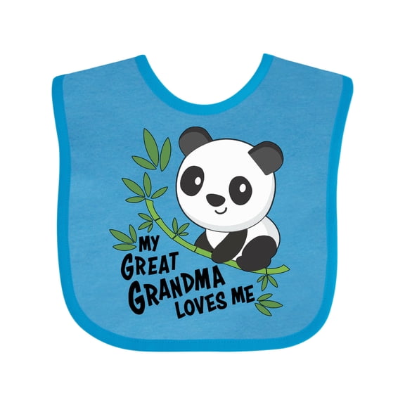 Inktastic My Great Grandma Loves Me Cute Panda Boys or Girls Baby Bib