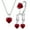 Red, variant on Xinyolin 1 Set Necklace Jewelry Set Multi-colored Love Heart Pendant Dainty Gift Minimalist Drop Earrings Open Ring Kit Fashion Jewelry