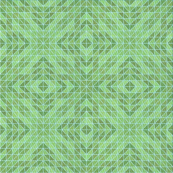 Ahgly Company Indoor Square Patterned Green Snake Green Area Rugs, 4' Square