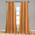 thumbnail image 5 of Earth Tones 2 Panel Curtain Set, Pastel Color Hand Drawn Torn Paper Effect Digital Vertical Stripes Print, Lightweight Window Treatment Living Room Bedroom Decor, 56" x 84", Brown Yellow, by Ambesonne, 5 of 5