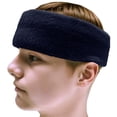 thumbnail image 2 of Couver Large & Thick Plain Solid Basketball Head Sweatband, Solid Navy, 3 Pack, 2 of 10