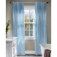 thumbnail image 4 of Blue Sheer Curtains 84 Inch Length 2 Panels Set for Living Room/Bedroom, Modern Abstract Art Ombre Striped Kitchen Curtains with Grommet Semi-Sheer Curtains Drapes Voile Window Treatments 42"x84"x2, 4 of 7