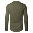 thumbnail image 5 of Men Blouses 1970's Workout Clothes Summer Shirts with Sleeves Athletic T Shirts Juniors Mens Dressy Casual Long Sleeve Rayon Shirt Men Sleeve T Shirt Lightweight for Scrub Jackets Army Green M, 5 of 5