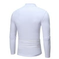 thumbnail image 4 of DODADAWANJ Mock Neck Shirt Men Long Sleeve Slim Fit Tight Thermal T Shirts Solid Color Basics Tops for Men White XL, 4 of 7