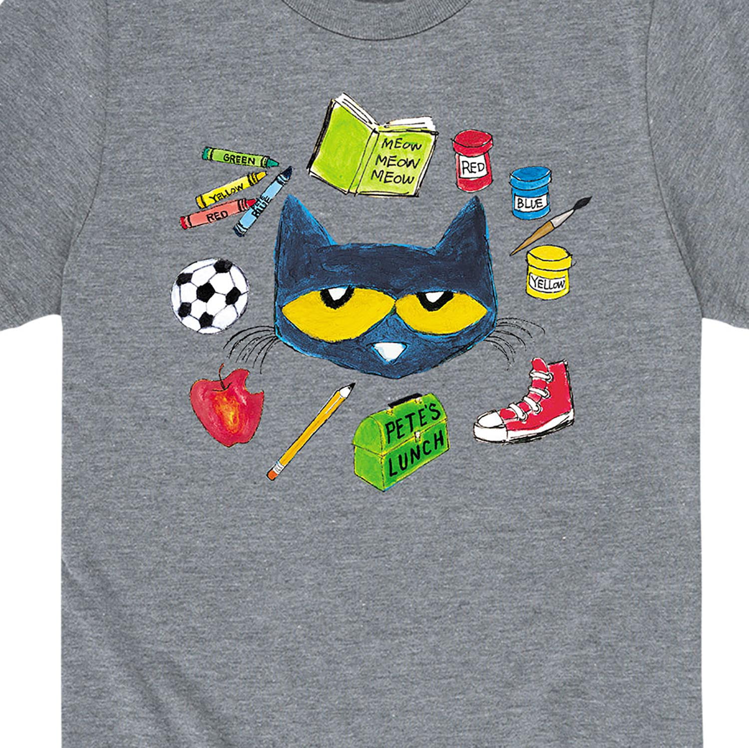 Pete The Cat With School Stuff Youth Short Sleeve Tee 