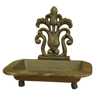 Cast Iron Soap Dish Antique Brown Vintage Style Bathroom Kitchen Sink Soap  Holder Fleur De Lys Victorian Style Decor -  Israel