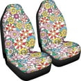 thumbnail image 3 of Binienty Hippie Daisy Car Seat Covers Set of 2 Automobile Seat Cover Protector Car Accessories Interior Decor Non-Slip Seat Cover Cushion Pad Mat for Men Women Fit for Car, Truck or SUVs, 3 of 7