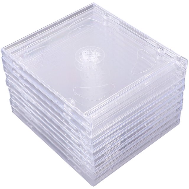 WSTEER 9 piezas Estuches dobles para CD Estuches para DVD Estuches acrílicos para DVD Estuches de almacenamiento para CD Transparentes
