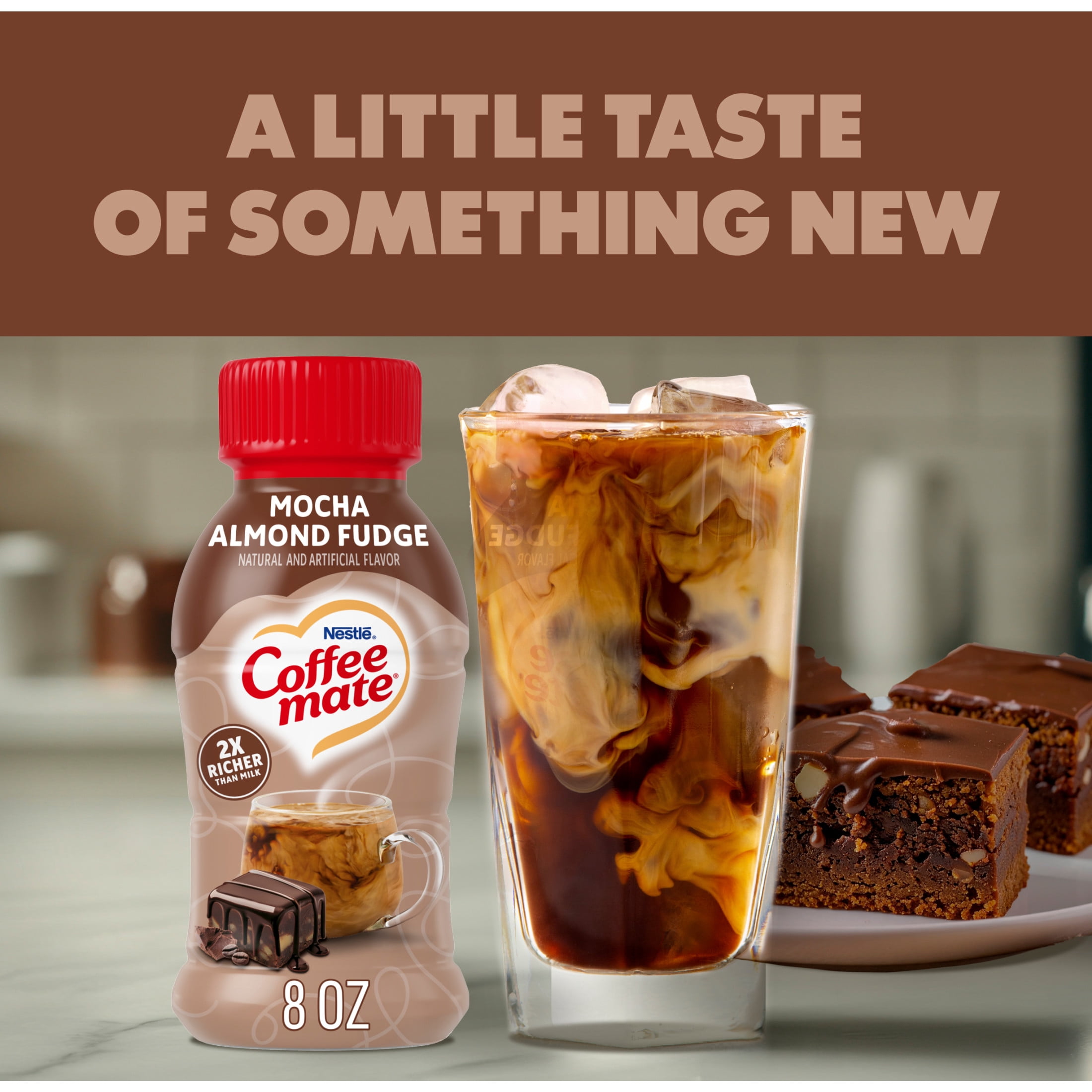 Coffee mate Mocha Almond Fudge Flavored Coffee Creamer, Non Dairy Coffee Creamer 8 fl oz
