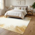 thumbnail image 3 of ODIKA 6'x9' Ultra-Soft Area Rug, Botanical Minimalist Foliage Symmetrical Border Vintage Scroll None Washable, Bare feet friendly, Silk-Touch for Guest Room, Bedroom, 3 of 7