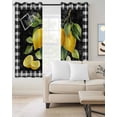 thumbnail image 2 of Yellow Lemon Kitchen Curtains Summer Botanical Black White Checkered Cafe Short Curtains for Bathroom Blackout Window Curtain Grommet Small Window Treatment Drapes for Bedroom Living Room 42"x45"x2, 2 of 9