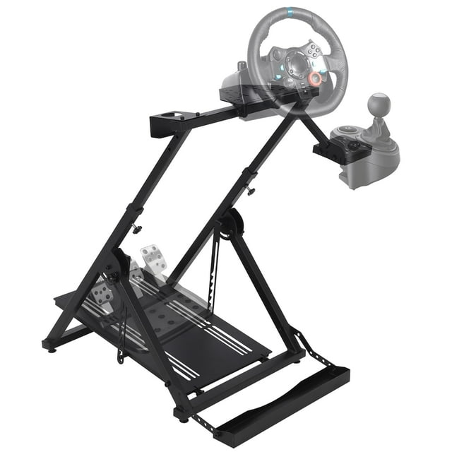 Kojooin Soporte para Volante de Carreras Soporte para Palanca de Cambios de Carreras con Ranura para Asiento, Apto para Juegos de Marcas Principales, No Incluido Volante/pedales de Carreras