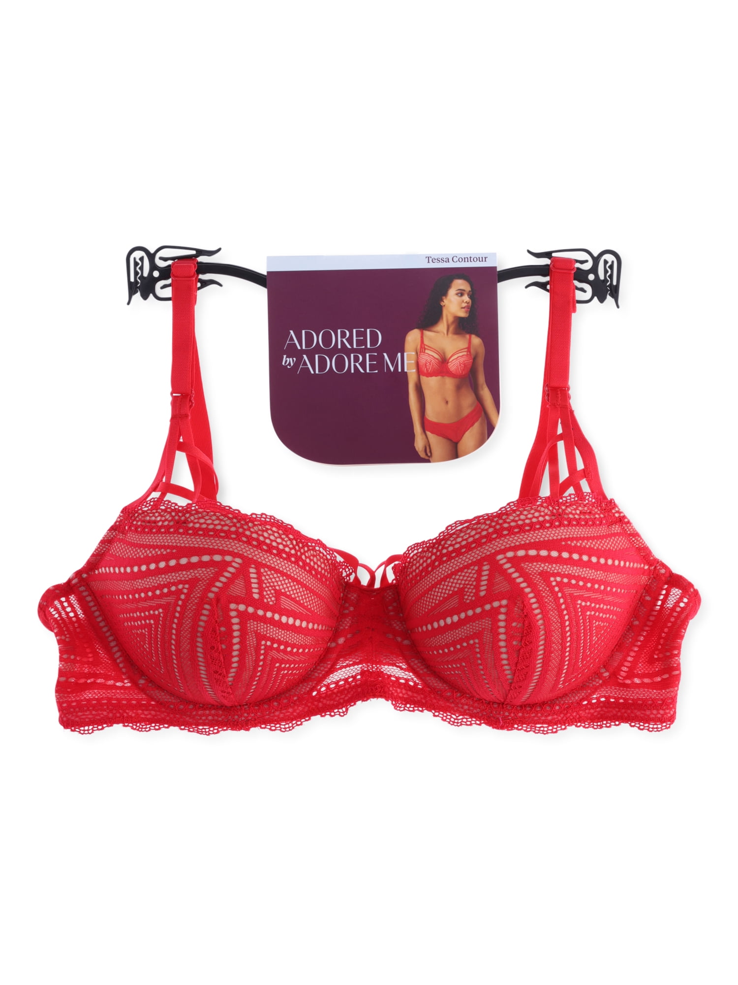 Adored by Adore Me Women’s Tessa Geo Lace Contour Underwire Bra, Sizes 32B to 40DD