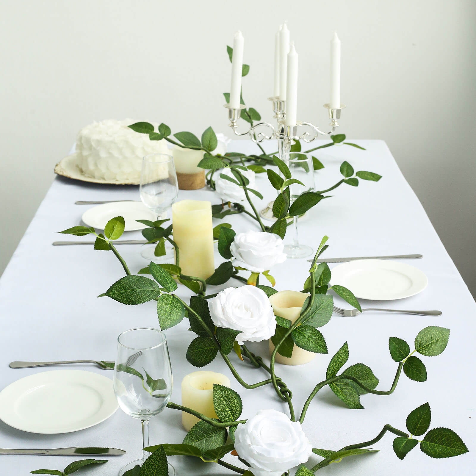 Deluxe Rose and Hydrangea Soft Touch Garlands Premium Flower Wedding Vine 