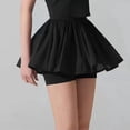thumbnail image 3 of Yoga Drapey Double Ruffles Athletic Shorts for Women , High Waisted Flowy Tennis Workout Running Tiered Skorts, 3 of 7